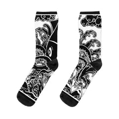Black And White Squid Tentacles Socks - One Size