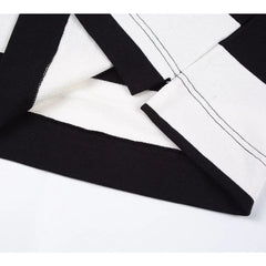Black and White Striped Polo Shirt for Men