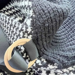 Black and White Two-Piece Plaid Knitted Sweater