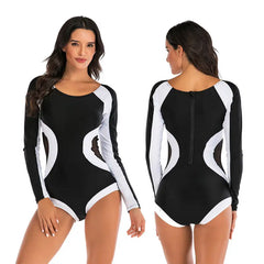 Black and White with Mesh One-piece Swimwear