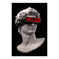 Black Background Vaporwave Sculpture of David Canvas Art