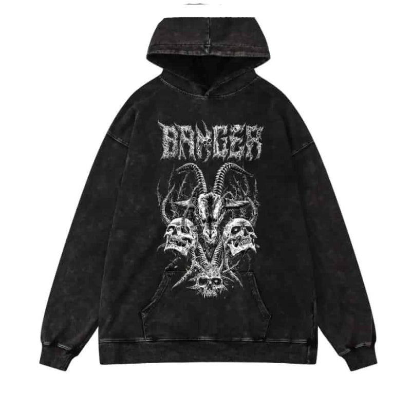 Black Banger Skulls Hoodie