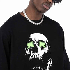 Black Bones Skull Overzise Sweatshirt