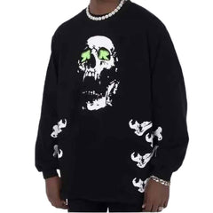 Black Bones Skull Overzise Sweatshirt