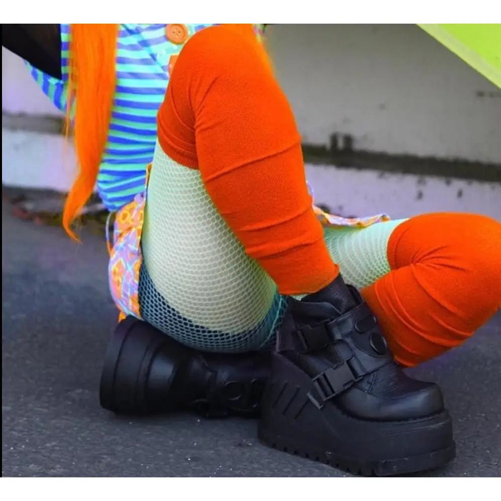 Black Buckle Wedges Ankle Boots Euro Size