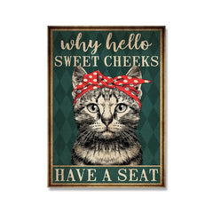 Black Cat Poster Your Butt Napkins Canvas