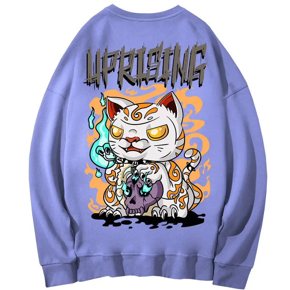 Black Cat Satanic Uprising Goth Sweatshirt