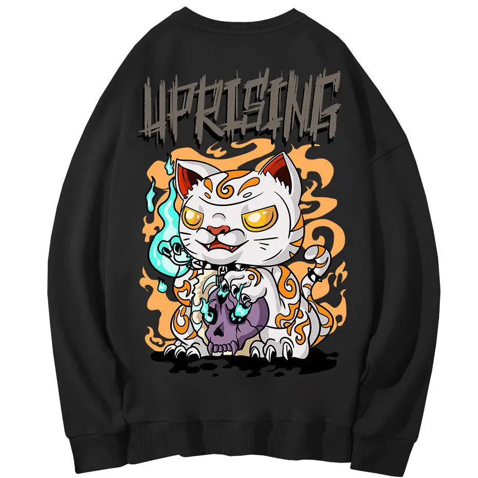 Black Cat Satanic Uprising Goth Sweatshirt