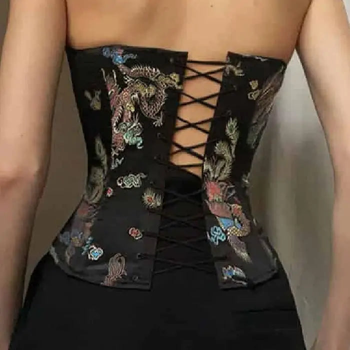 Black Floral Corset Shapewear for Hourglass Figure