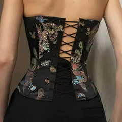 Black Floral Corset Shapewear for Hourglass Figure