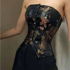 Black Floral Corset Shapewear for Hourglass Figure