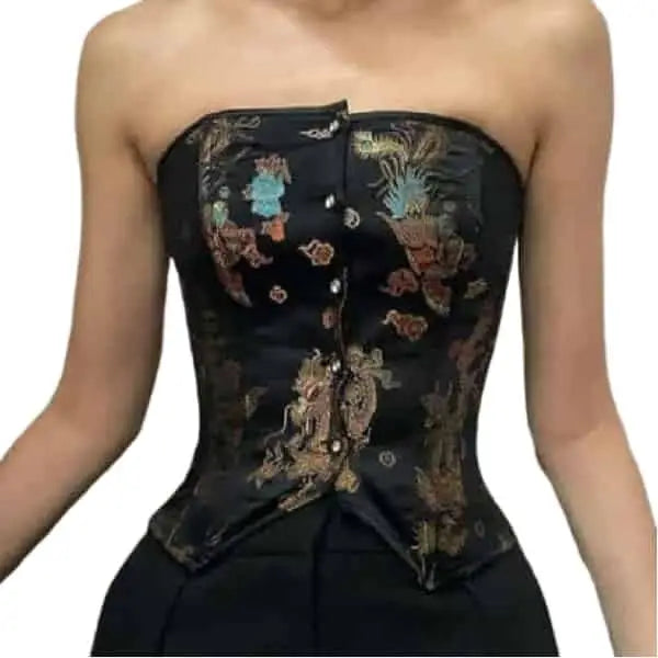 Black Floral Corset Shapewear for Hourglass Figure