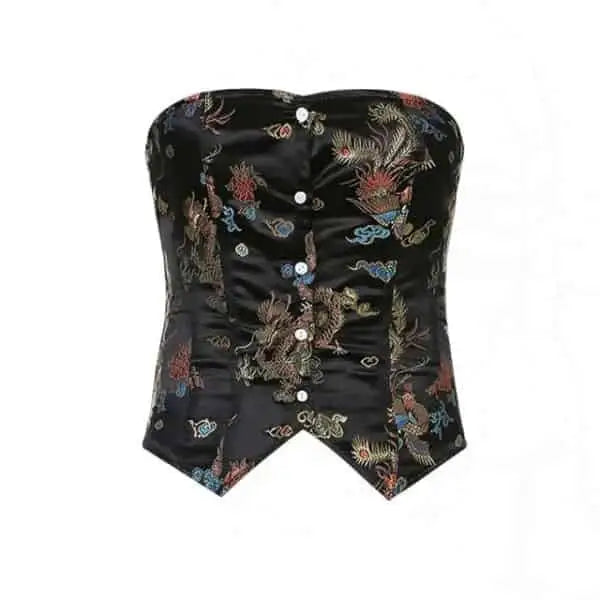 Black Floral Corset Shapewear for Hourglass Figure