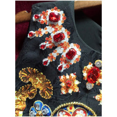 Black Floral Sleeveless Dress with Our Lady Design