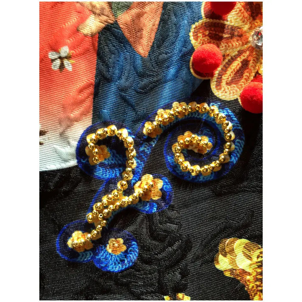 Black Floral Sleeveless Dress with Our Lady Design