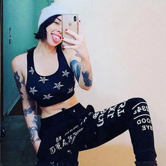 Black Ouija Pentagram Sweatpants for Men and Women