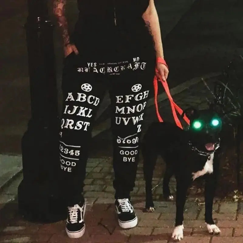 Black Ouija Pentagram Sweatpants for Men and Women
