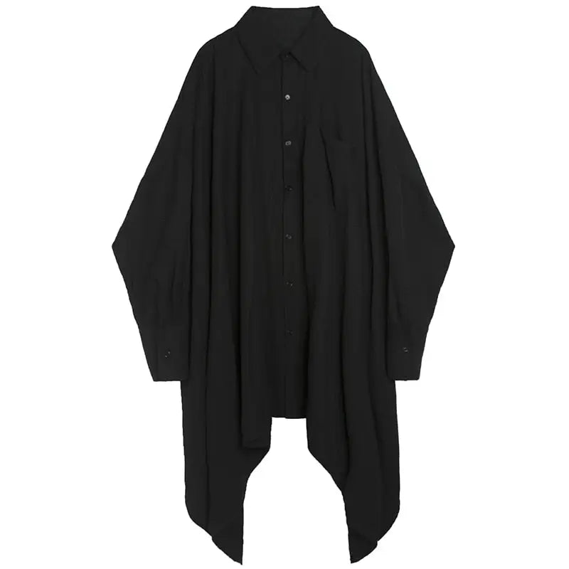 Black Oversized Irregular Dark Gothic Shirt / S