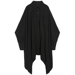 Black Oversized Irregular Dark Gothic Shirt / S