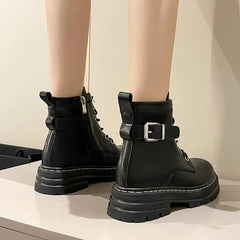 Black PU Vegan Leather Boots