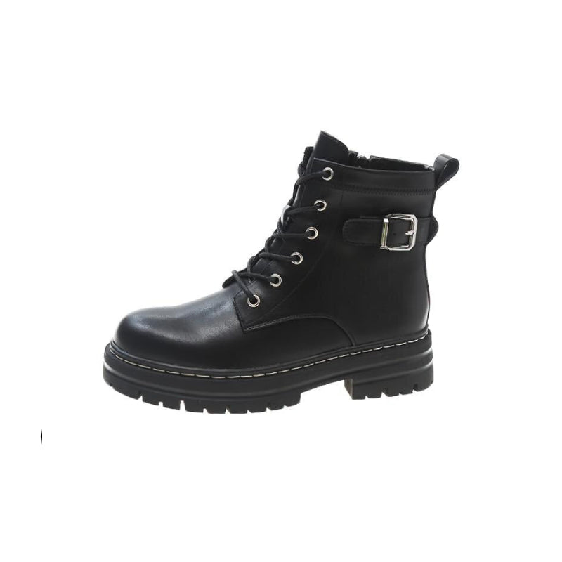 Black PU Vegan Leather Boots - boots