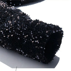 Black Sequins Winter Hooded Padded Loose Coat