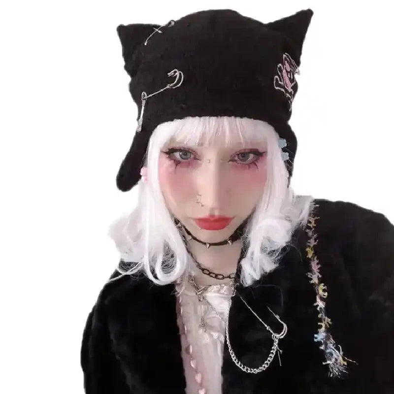 Black Skull and Cat Ear Hats