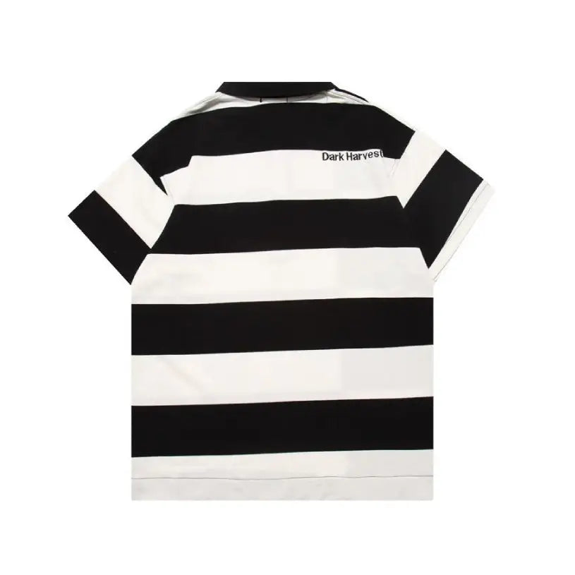 Black & White Striped Polo Shirt