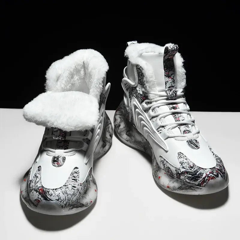 Blade Warm Waterproof Plush Ankle Sneakers Euro Size White