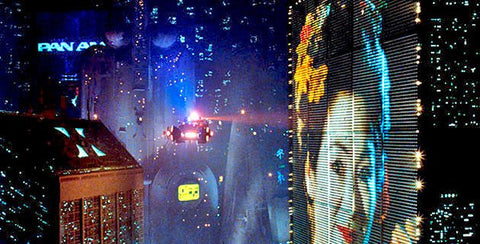 Anuncio ciberpunk de Blade Runner