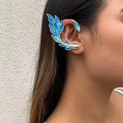 Blue Fairy Elf Ear Cuffs Clip On Earrings - Right