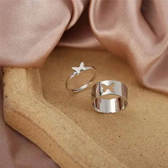 Bohemian Gold Color Heart Ring Set Geometric Design 16909