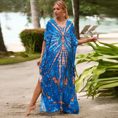 Bohemian Robe Printed Tie Dye Rayon Dress