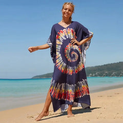 Bohemian Robe Printed Tie Dye Rayon Dress