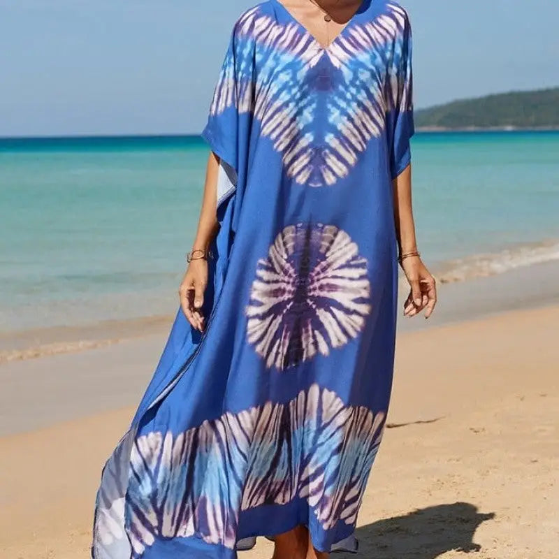 Bohemian Robe Printed Tie Dye Rayon Dress