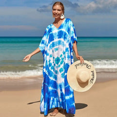 Bohemian Robe Printed Tie Dye Rayon Dress