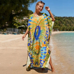 Bohemian Robe Printed Tie Dye Rayon Dress