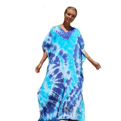 Bohemian Robe Printed Tie Dye Rayon Dress