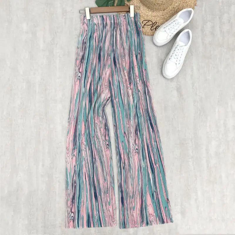 Bohemian Tie Dye Wide Leg Long Pants