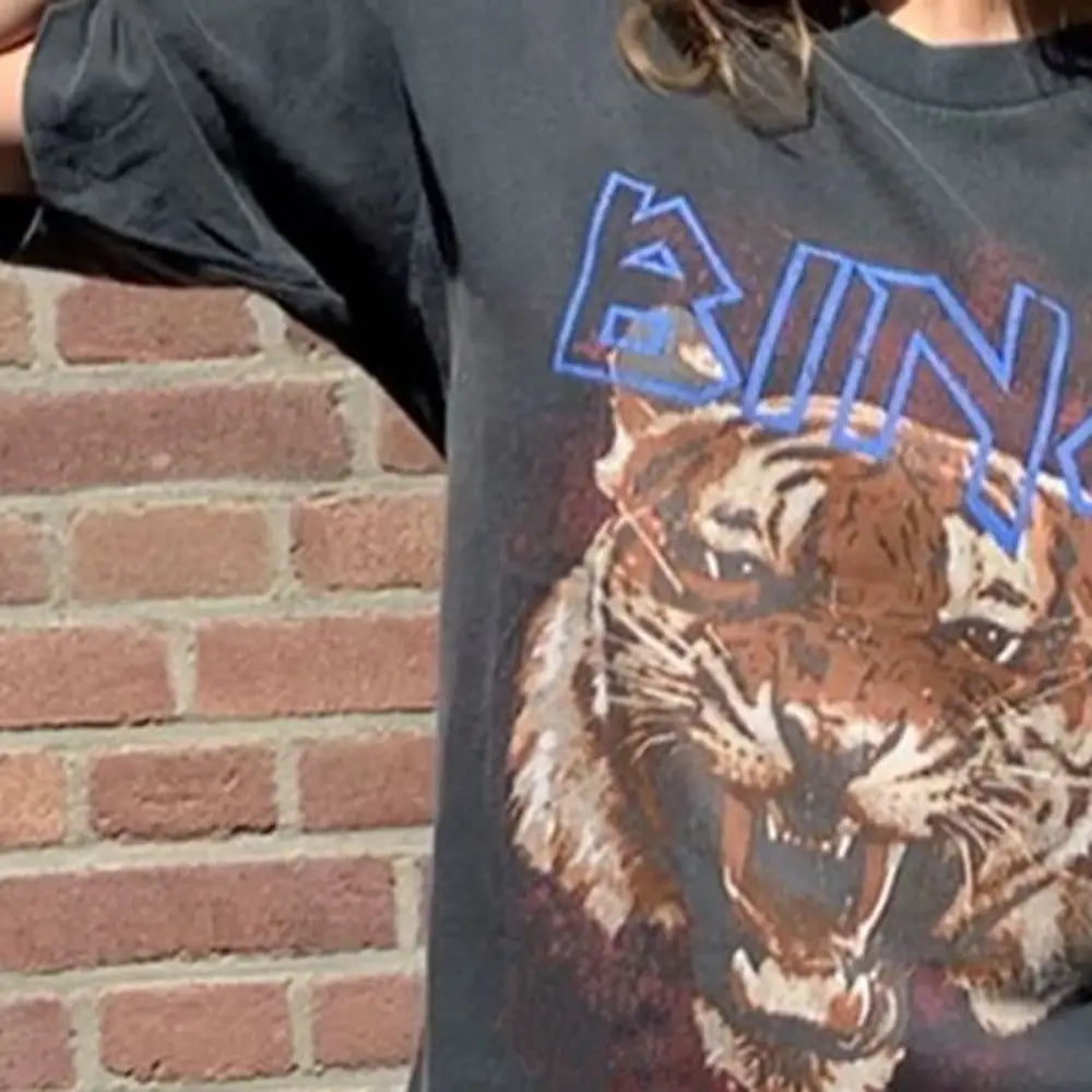 Boho Black Tiger Head T-Shirt