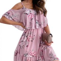 Boho Holiday Sleeveless Spaghetti Strap Backless Dress