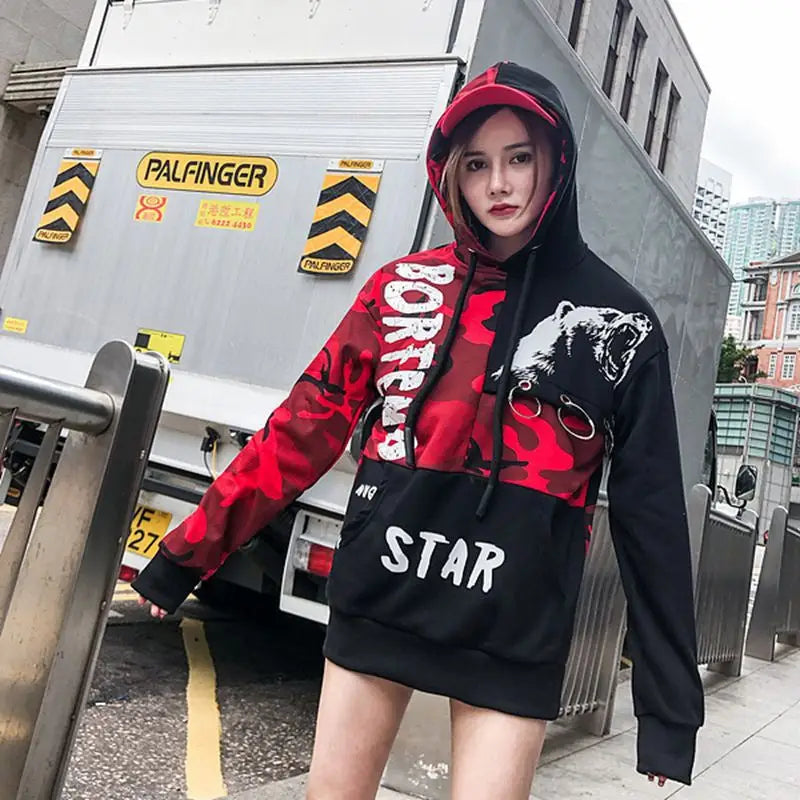 Borfend Star Urban Fashion Oversize Hoodie