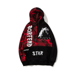 Borfend Star Urban Fashion Oversize Hoodie Red / M