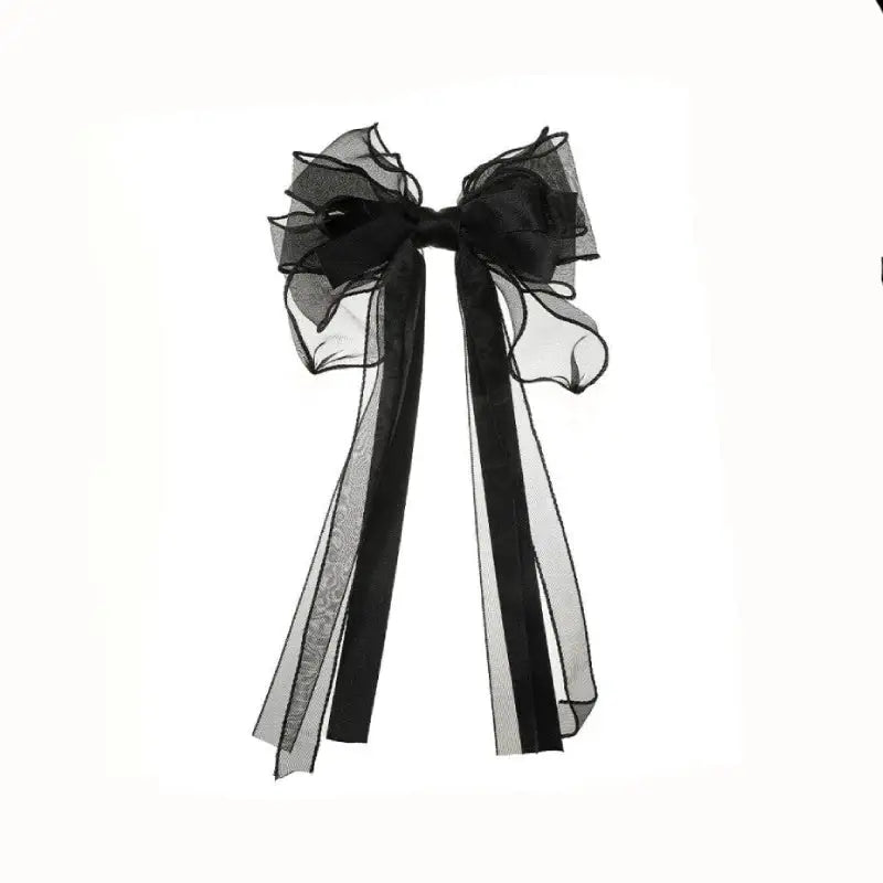 Bow Clip Pearl Black Hairpin Accessory