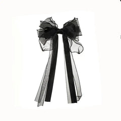 Bow Clip Pearl Black Hairpin Accessory
