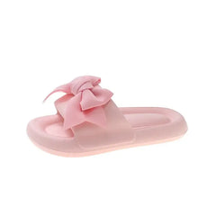 Bow Soft Slippers Bedroom Flip Flops for Women Pink / 36
