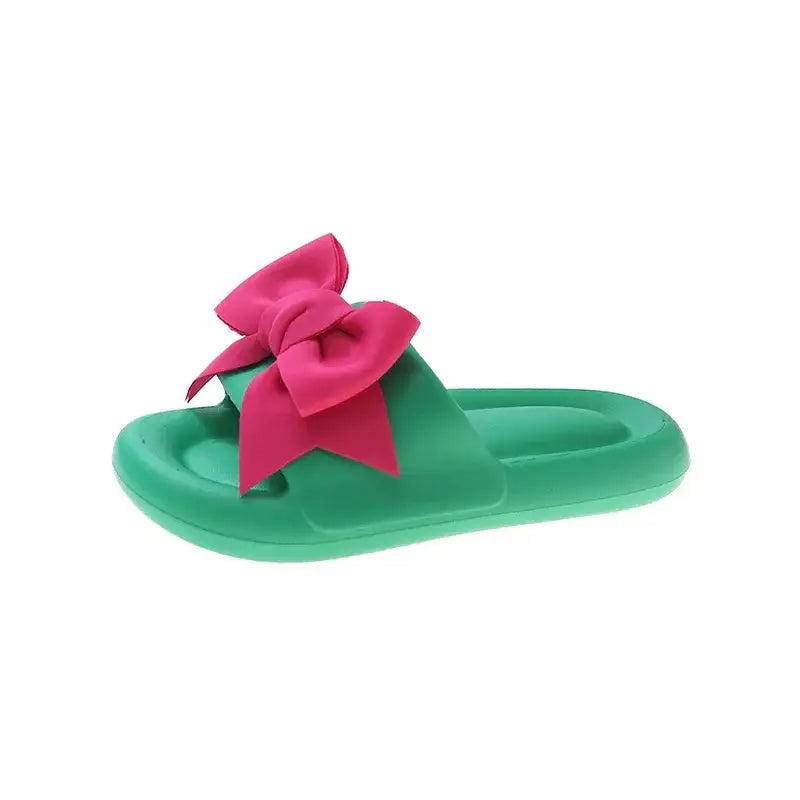 Bow Soft Slippers Bedroom Flip Flops - Green / 36 - Shoes