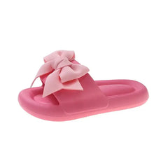 Bow Soft Slippers Bedroom Flip Flops - Red / 36 - Shoes