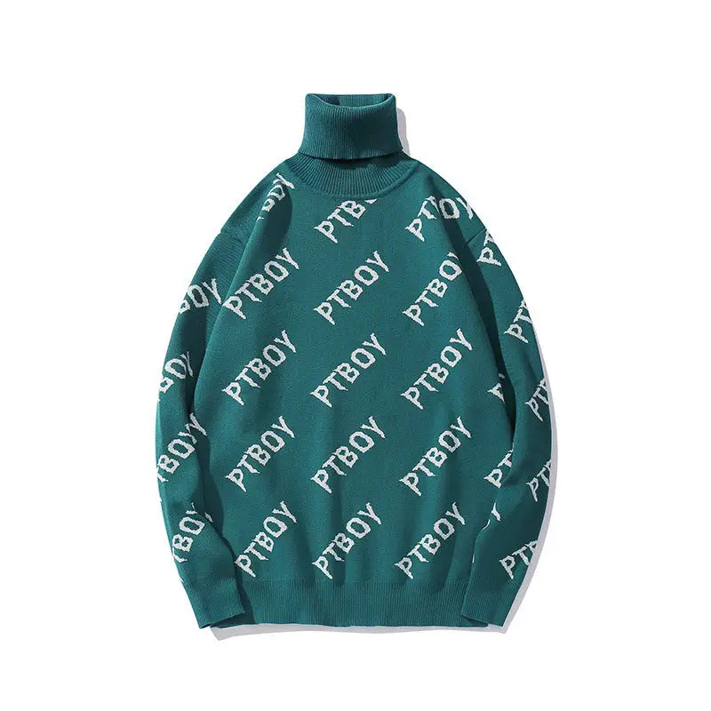 Boy Turtleneck Loose Sweater Street Style Pullover