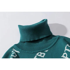 Boy Turtleneck Loose Sweater Street Style Pullover
